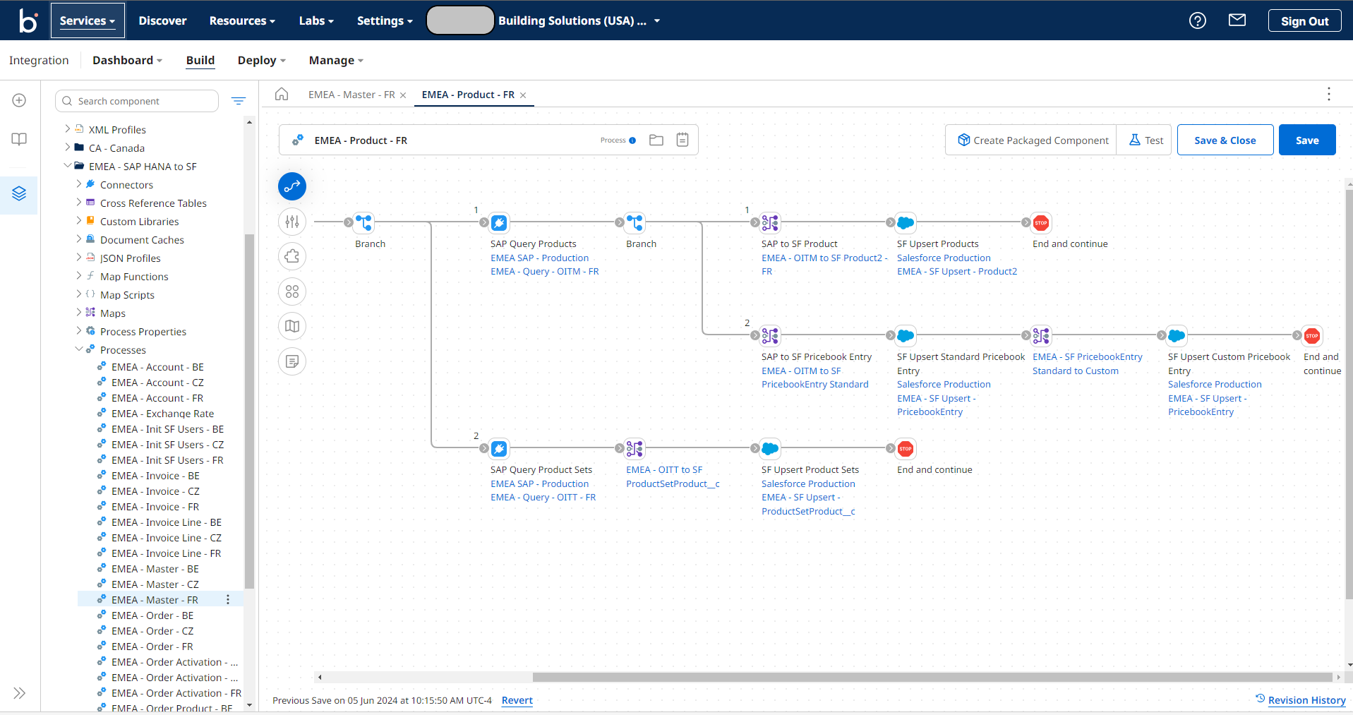 Boomi integration process screenshot