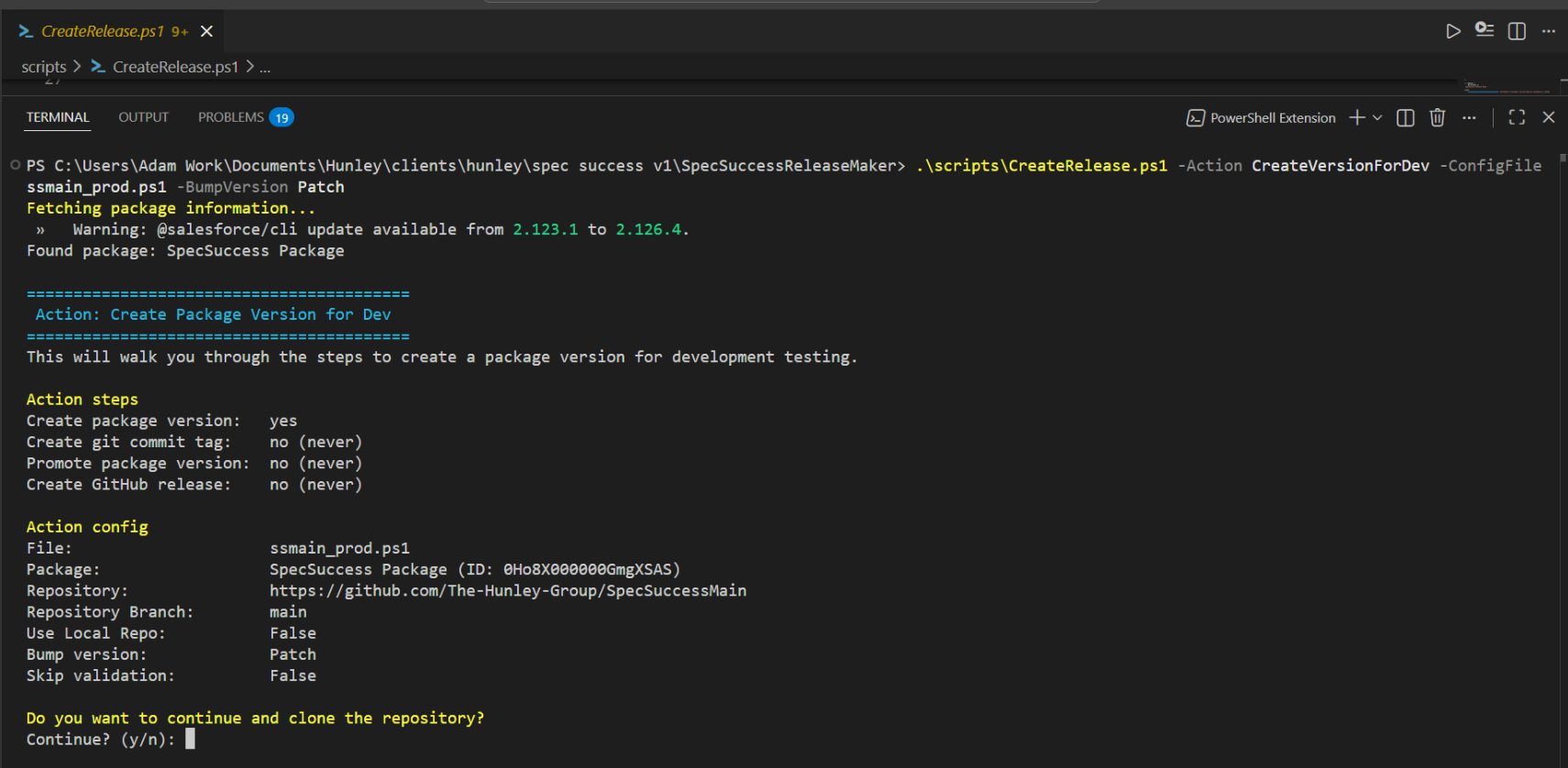 DevOps Packing and Release Automation script outupt
