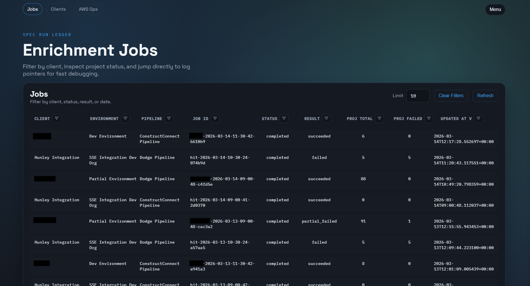Event-Driven Run Ledger ui screenshot 1