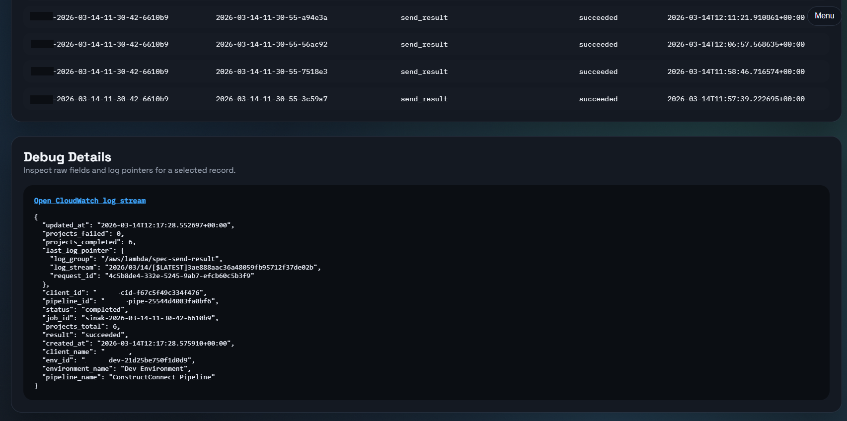 Event-Driven Run Ledger ui screenshot 3