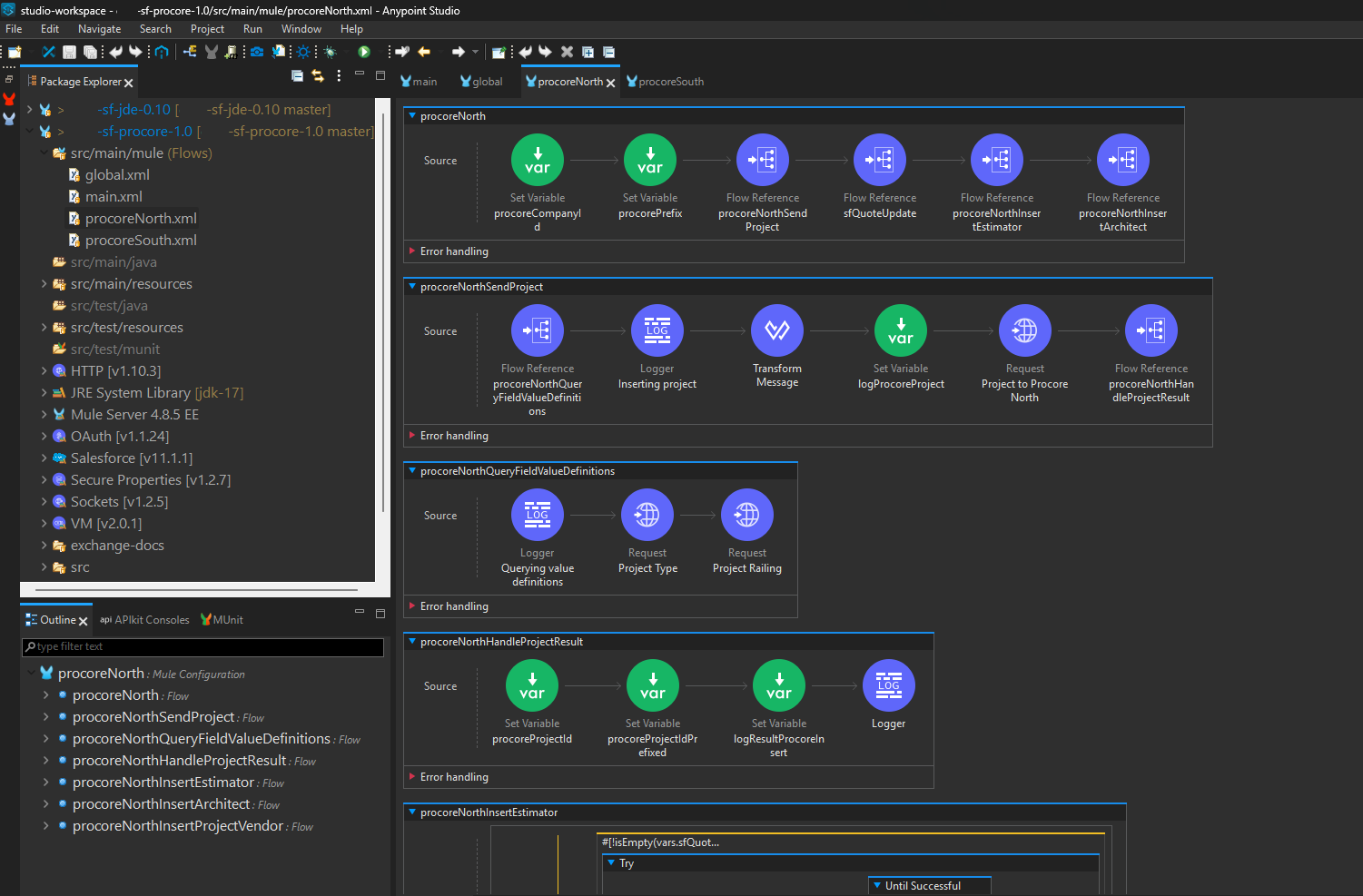 Additional MuleSoft flow screenshot for the Procore integration
