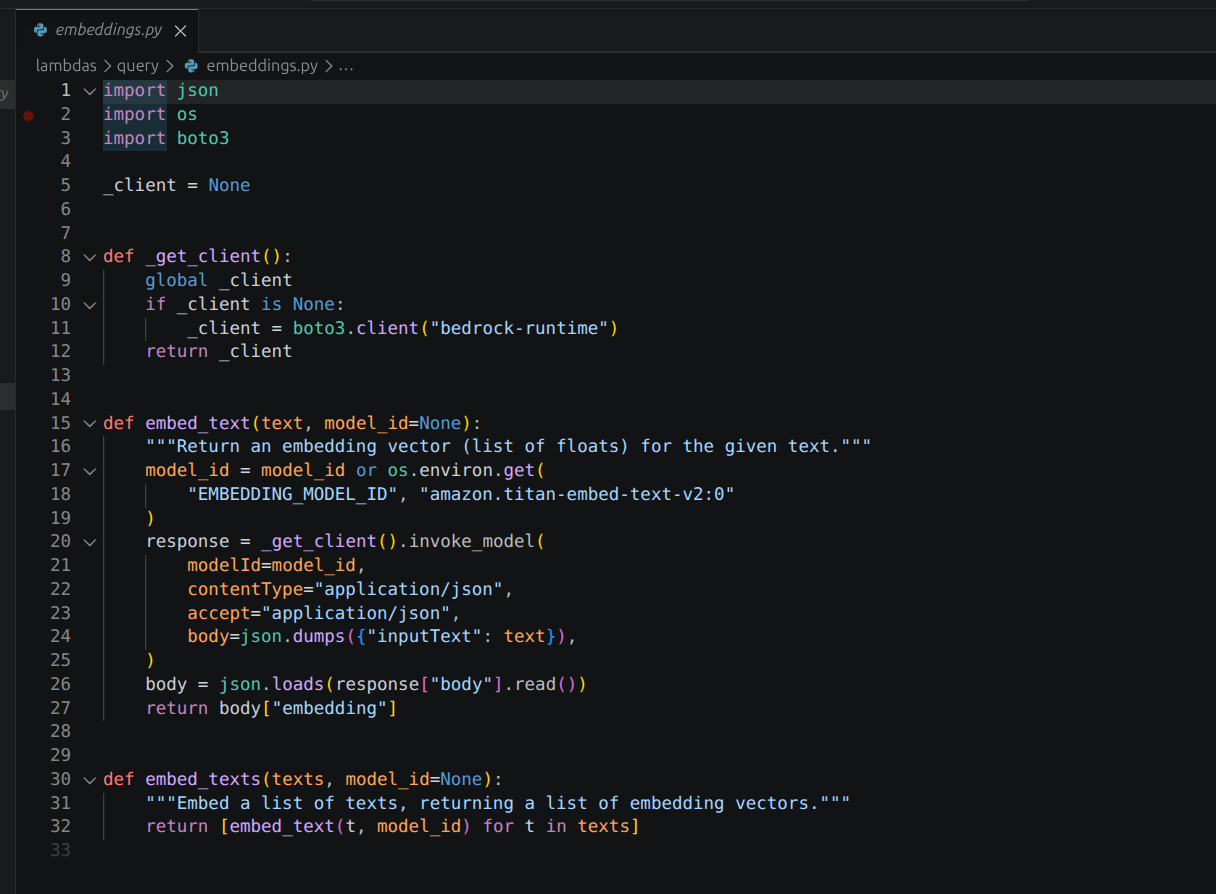 RAG Pipeline on AWS code screenshot