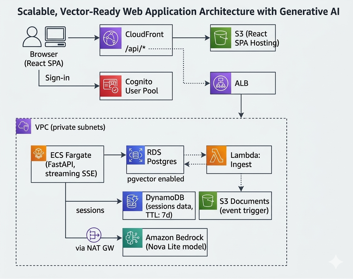 RAG Pipeline on AWS architecture diagram