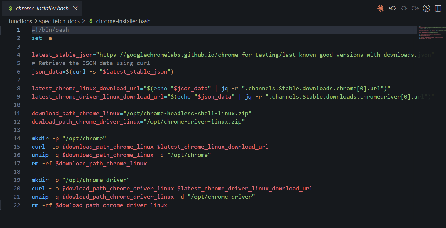 Code screenshot of serverless document retrieval system